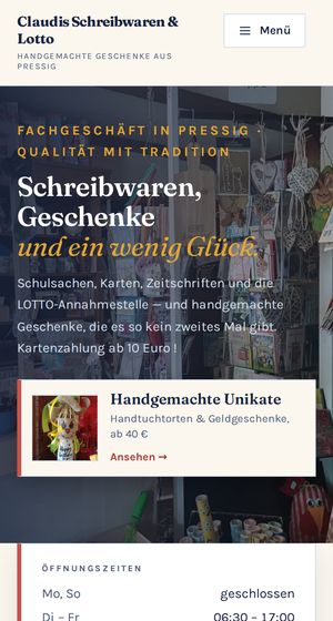 Claudis Schreibwaren & Lotto am Handy