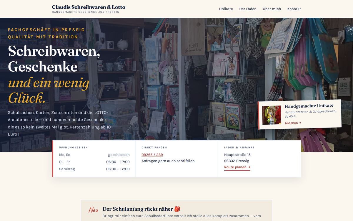 Claudis Schreibwaren & Lotto am Computer